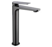 MICE Rubinetto monocomando con beccuccio alto per lavabo realizzato in ottone - rubinetto per lavabo beccuccio lungo adatto per acqua fredda/calda - Serie Napoles Black Gun Metal BDN047-3BGM