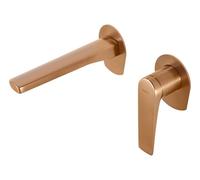 MICE - Rubinetto monocomando da incasso per lavabo in ottone monocomando per lavabo - Grifor da incasso da bagno (oro rosa spazzolato)