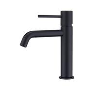 MICE - Rubinetto monocomando per lavabo in ottone - 2 vie acqua fredda/calda - Rubinetteria da bagno per lavabo colore nero opaco (nero opaco)