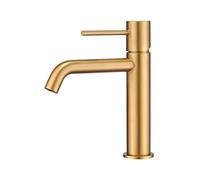 MICE - Rubinetto monocomando per lavabo in ottone - 2 vie acqua fredda/calda - Rubinetteria da bagno per lavabo colore nero opaco (oro opaco)