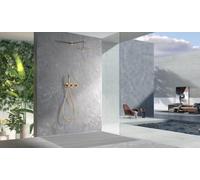 MICE - Set doccia termostatico da incasso con spruzzatore a parete - Rubinetteria termostatica da bagno - Set doccia da incasso - Docce di design oro rosa spazzolato GTA052/ORC
