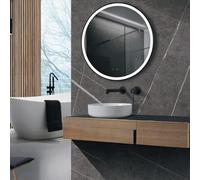 Mice Specchio con luce LED per bagno, camera da letto, spogliatoio, centro estetico, trucco - specchio rotondo luce frontale triled (luce calda, neutra e fredda) con doppio sensore antovaho, colore