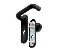 Micel - 00236 - Set maniglia antincendio con pomello fisso e foro da 72 mm per porta. Con piastra in acciaio e nylon e finitura nera. 168 x 44 mm.
