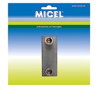 MICEL - 10492 - Ciabatta con piastra per profilo tenda, per tende estensibili e con profilo di carico inferiore scanalato, finitura in zama naturale, 51,5 x 19,8 x 5,5 mm