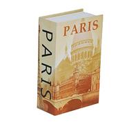 MICEL - 13404 - Cassetta di sicurezza a forma di libro, sicurezza mimetica, libro Paris, apertura con chiave, colore marrone, 155 x 240 x 55 mm
