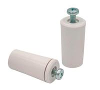 MICEL - 91774 - Fermaporta per tapparelle, 2 pezzi, con vite in metallo metrica 6, in plastica bianca, 40 x 20 mm.