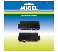 MICEL - 91902 - Cuscinetto per Finestra Scorrevole P-60, con Regolazione Alta, Confezione da 2 Pezzi, in Nylon, Finitura Nero, 57 x 15 x 21 mm