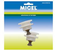 MICEL - 91906 - Cuscinetto per doccia con vite metrica 5, confezione da 2 pezzi, in nylon, finitura bianca, 24 x 24 x 16 mm