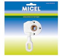MICEL - 92549 - Macchina avvolgitrice per tenda con gancio per manovella, meccanismo 1:7, per tende dritte, colore bianco, 77 x 35 x 135 mm.
