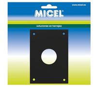 MICEL - 92664 - Piastra Bocallave rotonda per serratura, copertura protettiva per porte, finitura nera, spessore 1 mm, 70 x 100 mm