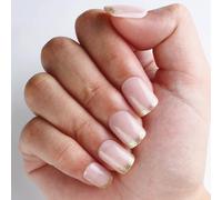 MICFENY 24 unghie finte corte quadrate riutilizzabili, unghie finte lucide adesive con punta francese, per donna