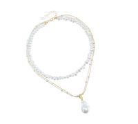 MICFENY Collana con perline alla moda, orecchini fatti a mano, multistrato e delicata, adatta per un regalo alla moda per gli amanti