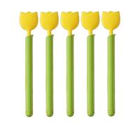 MICFENY Confezione da 5 clip a forma di tulipani alla moda per sacchetti di cibo con scatola magnetica accessorio per forniture da cucina organizzazione
