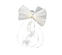 MICFENY Elegante ciondolo a forma di scarpa da ballerina con perle a fiocco realizzate a mano in pizzo e anelli per borse e decorazioni per la casa