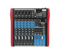 Micfuns M6 - Mixer audio per DJ professionale, console soundbar con USB/MP3/Bluetooth, mixer live, effetto digitale, mixer a 7 canali + 48 V