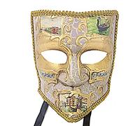 MICG Bauta Masquerade Venetian Mask Mardi Gras Halloween Unisex Costume Decor Crafts (Bianco)