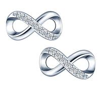 MICGIGI Donna Orecchini con borchie in argento 925 Simbolo dell'infinito Orecchini con zirconi