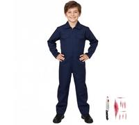 Michael costume da lavoro bambino blu travestimento Halloween cosplay tuta operaio maschio (S)