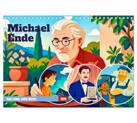 Michael Ende (Wandkalender 2026 DIN A4 quer), CALVENDO Monatskalender: Ein schriftstellerisches Leben voller Fantasie