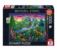Schmidt Spiele 58612 Mondo fiabesco fantastico, Michael Fishel, puzzle con 1000 pezzi fatto di cartone d'erba