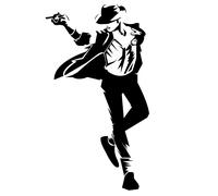 Michael jackson moonwalker adesivi murali wal sticker cropped pvc black 1 PZ.