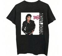 Michael Jackson | Official Band T-Shirt | Bad - 24-Hour Fast Shipping! Celebrate one of the most iconic albums in pop history with this official Michael Jackson band T-shirt featuring the Bad design. 