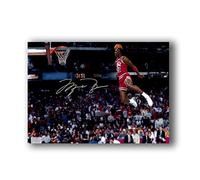 Michael Jordan Flying Dunk dipinto su tela da parete poster da basket per la casa (70 x 100 cm)