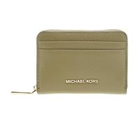 MK Porta carte di credito zip-around Jet Set piccolo in pelle martellata - Verde - Michael Kors ONE SIZE