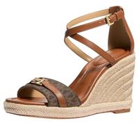 MK Sandalo Mandy in pelle con logo e zeppa - Marrone - Michael Kors EU 40