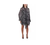 Michael Kors - Abito con Paisley Metallico in Georgette e Cravatta al Collo - - Dresses - Donna - Nero - S