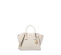 Michael Kors Avril - Borsa a tracolla piccola con logo e pelle, colore: Crema chiaro, Crema Chiara Multi, Small