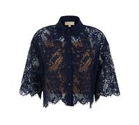 Michael Kors, ,Blouses & Shirts ,Donna ,Blu ,M Camicetta Corta in Pizzo Floreale con Cordoncino