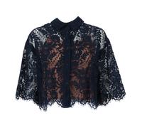 Michael Kors, ,Blouses & Shirts ,Donna ,Blu ,XS Camicia a maniche corte in pizzo cordonato