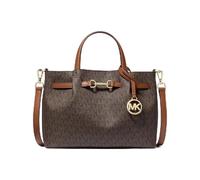 Michael Kors Borsa a mano piccola Carson per donna, marrone, 10.5"W x 7.25"H x 5"D