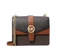 Michael Kors Jet Greenwich - Borsa a tracolla piccola con logo, colore: Marrone, Marrone, multicolore., Small