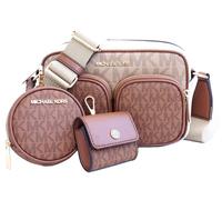 Michael Kors Borsa A Tracolla Jet Set Item MD PKT XBODY Camel Multi Nuova