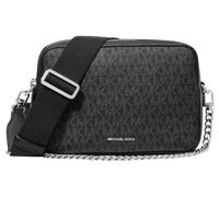 Michael Kors Bryant - Borsa a tracolla per fotocamera, con doppia cerniera, misura media, Hardware color argento/Twill rivestito con firma tonale/nero, taglia unica