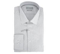 Michael Kors camicia manica lunga in fantasia slim fit bianco blu