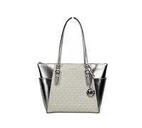 Michael Kors Charlotte - Borsa grande con zip, Argento, Large