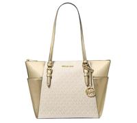 Michael Kors Charlotte - Borsa grande con zip, Oro chiaro, Large