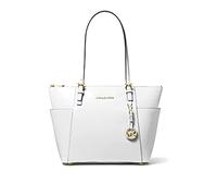 Michael Kors Charlotte Grande Jet Set Top Zip Tote Optic Bianco