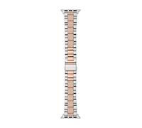 Michael Kors Cinturino in pelle di silicone compatibile con Apple Watch da 38 mm, 40 mm, 41 mm, argento/rosa, Taglia unica, Cinturino in acciaio inossidabile da 38 mm/40 mm/41 mm per Apple Watch