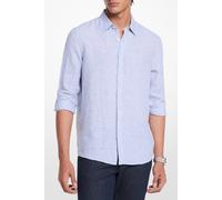 Michael Kors Classic Long Sleeve Linen Shirt In Chambray Blue Taglia: XS | Camicie Casual Outlet | Uomo | Bianco