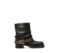 Michael Kors Stivaletto Colby in pelle con logo marrone/nero Donna EU 37