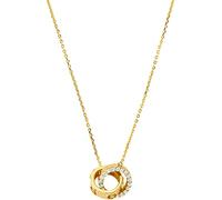 Michael Kors Collana con pendente da donna in metallo dorato con pietre semi-preziose e chiusura ad anello a molla,Oro caldo
