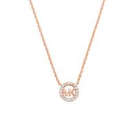 Michael Kors Collana con pendente da donna in metallo dorato rosa con pietre semi-preziose e chiusura ad anello a molla