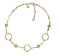Michael Kors Color Oro Inciso Logo Anello, a Pavé Rotondo Collana Grande MKJ3597