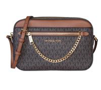 Michael Kors Borsa A Tracolla Jet Set Item LG EW Chain Crossbody Marrone Nuova