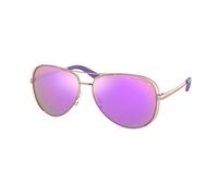Michael Kors Donna MK5004 CHELSEA 10034V Occhiali da sole Metallo Oro Viola Squadrata Normale