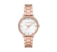 Michael Kors Orologio Pyper da donna, Movimento al quarzo a tre lancette con cinturino in acciaio inossidabile, 38 mm, Tono oro rosa e bianco